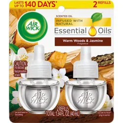 Air Wick Scented Oil Air Fresheners Warm Woods & Jasmine - 2ct