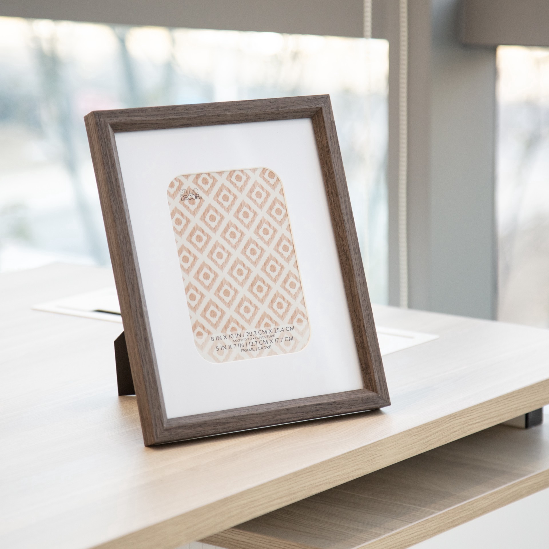 slide 2 of 5, Neutral Basic Dark Brown Frame With Mat By Studio Decor, 5 in x 7 in mat