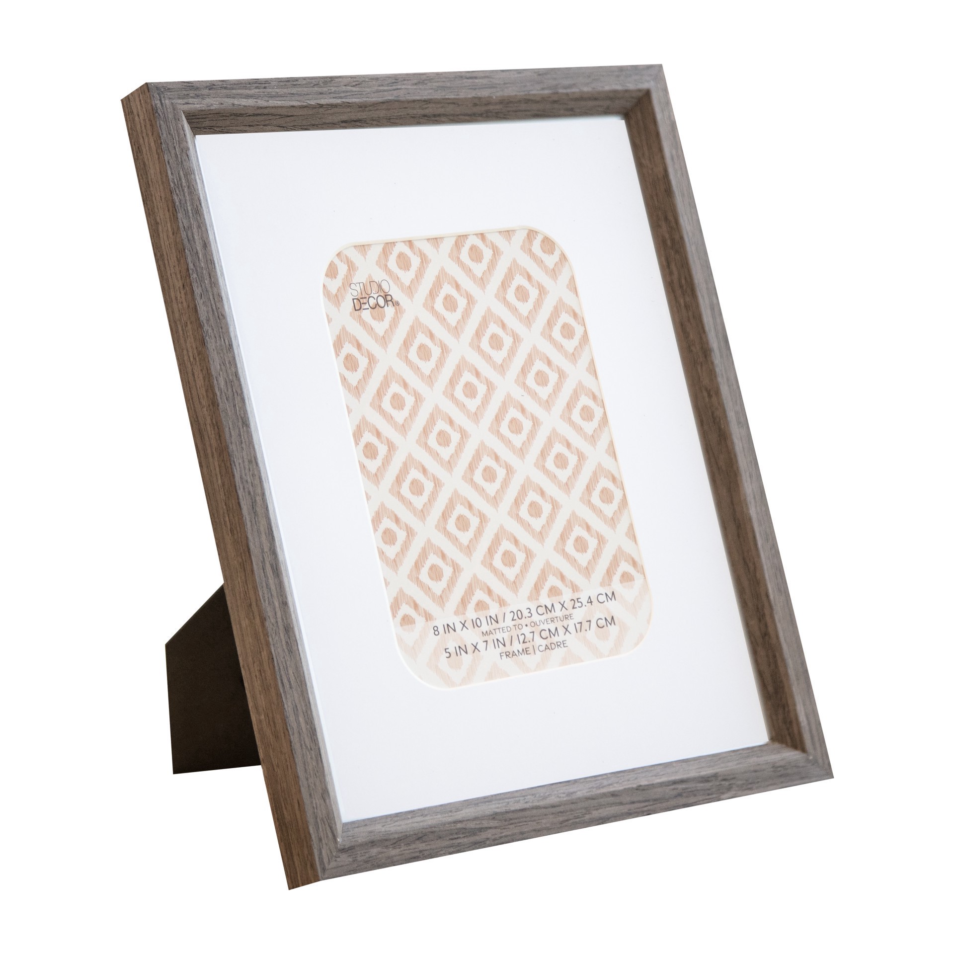 slide 3 of 5, Neutral Basic Dark Brown Frame With Mat By Studio Decor, 5 in x 7 in mat