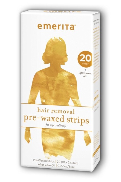 slide 1 of 1, Emerita Hair Removal Pre-Waxed Strips For Legs & Body, 20 ct