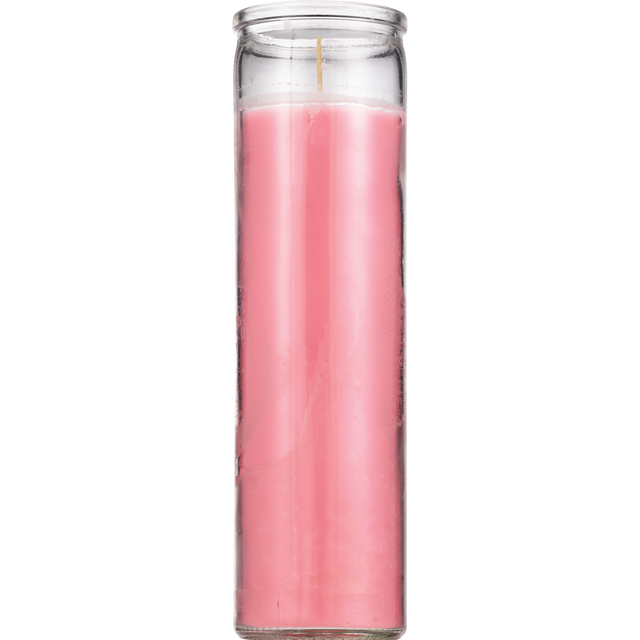 slide 1 of 1, PRAYER CANDLE Star Novena Candle 8" Pink Plain (No Label), 8 in