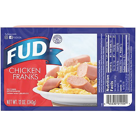 slide 1 of 1, FUD Clasica Chicken Franks, 12 oz