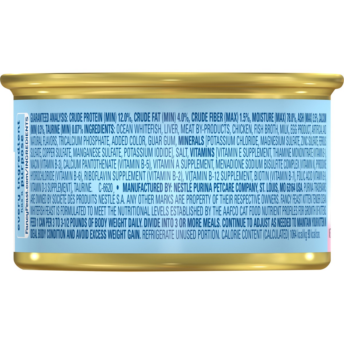 slide 3 of 3, Fancy Feast Purina Fancy Feast Wet Kitten Food, Tender Ocean Whitefish Feast, 3 oz