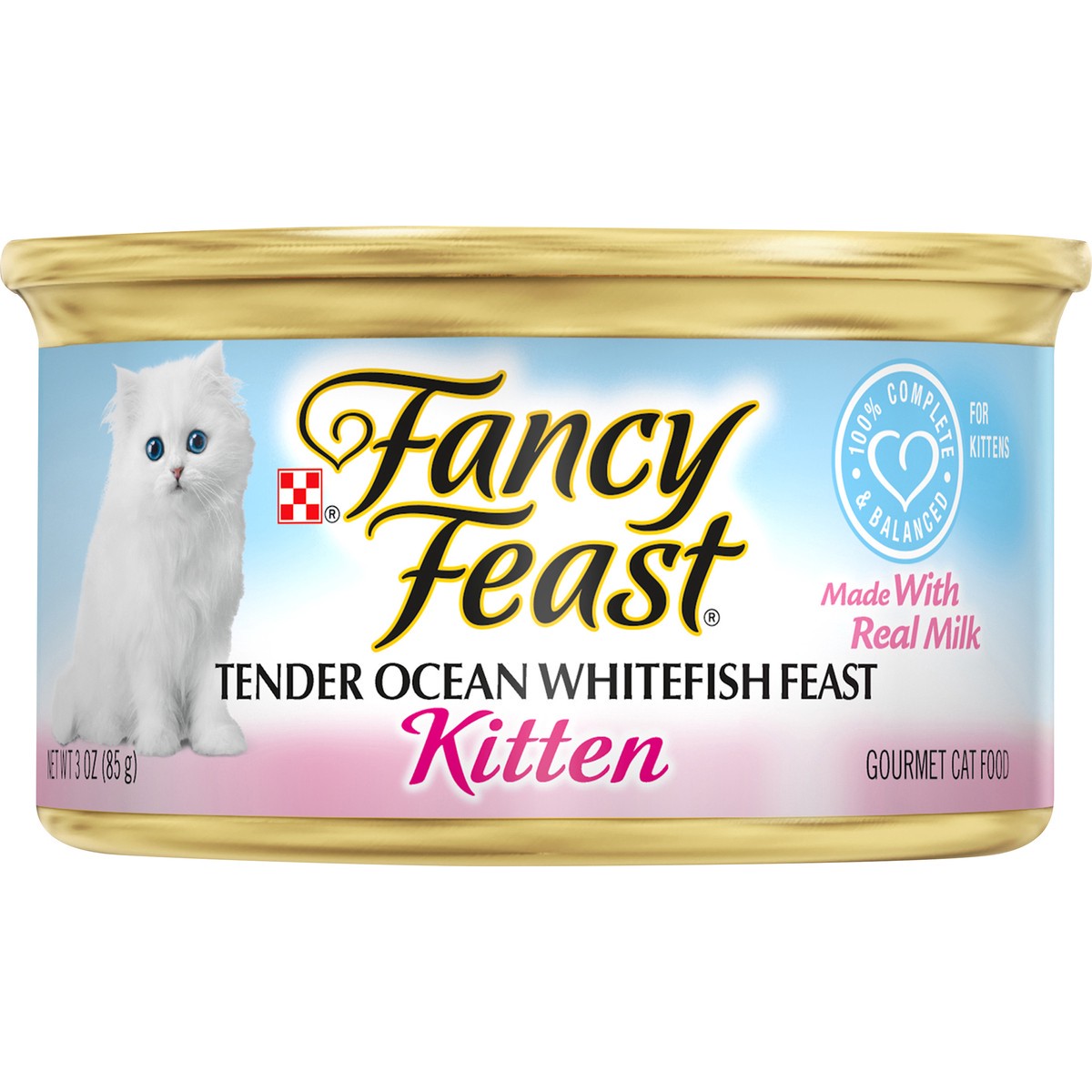 slide 2 of 3, Fancy Feast Purina Fancy Feast Wet Kitten Food, Tender Ocean Whitefish Feast, 3 oz