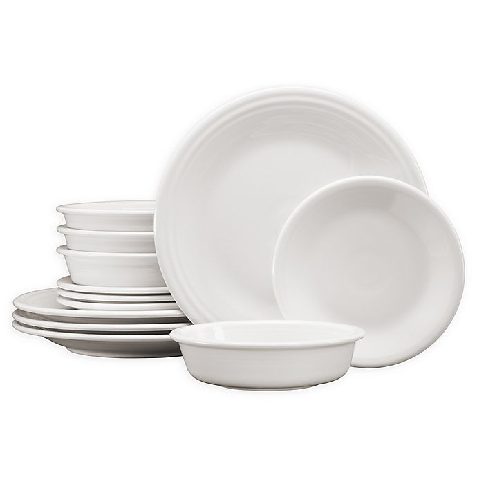 slide 1 of 3, Fiesta Classic Dinnerware Set - White, 12 ct