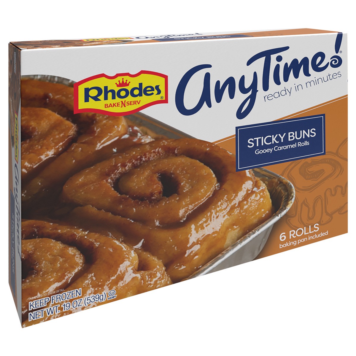 slide 2 of 4, Rhodes Bake-N-Serv Rhodes AnyTime! Sticky Buns with Caramel 6 ea , 6 ct