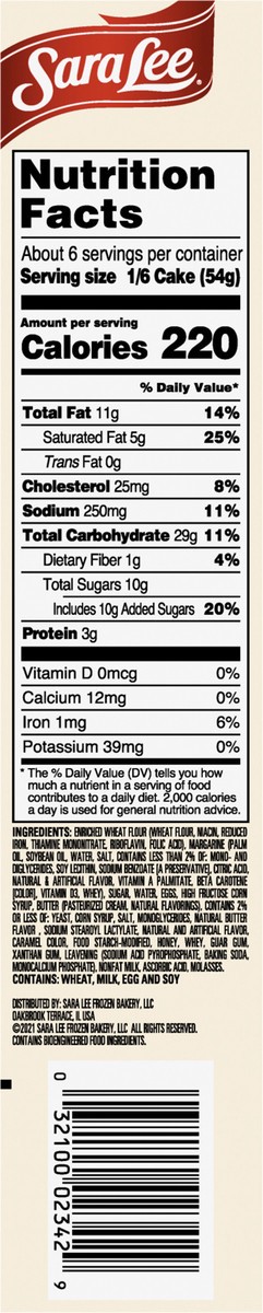 slide 4 of 12, Sara Lee Coffee Cake Butter Streusel 11.5oz, 11.5 oz