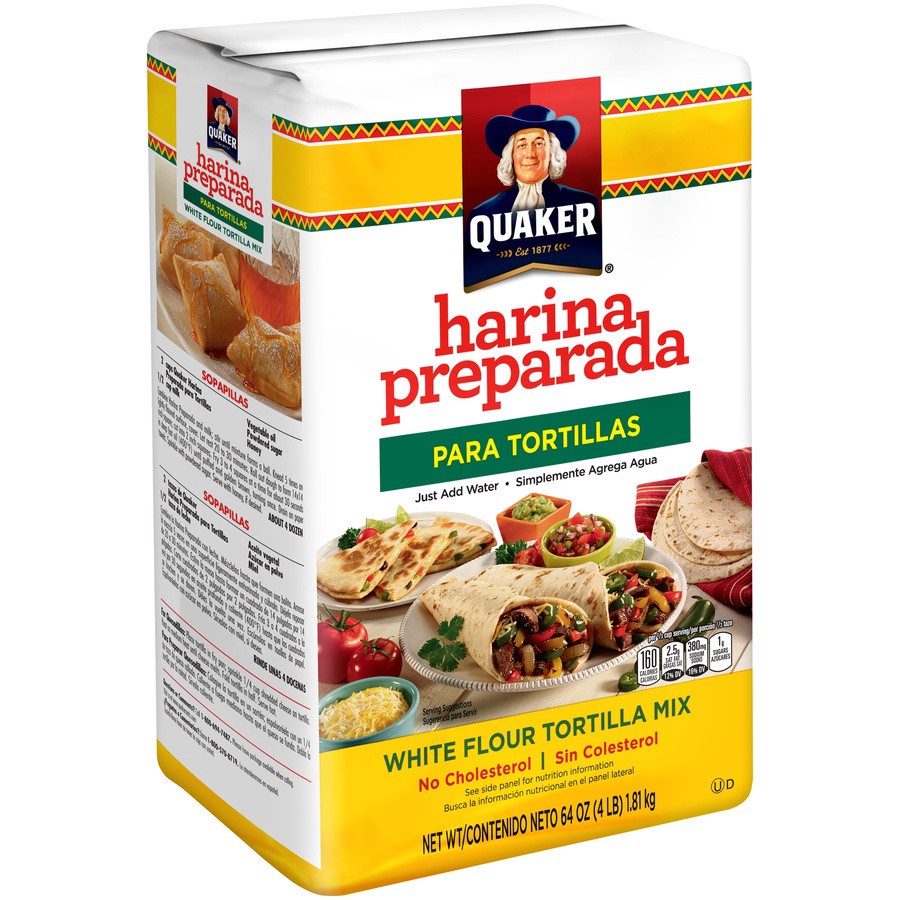 slide 3 of 4, Quaker Harina Preparada Para Tortillas White Flour Tortilla Mix Bag, 64 oz