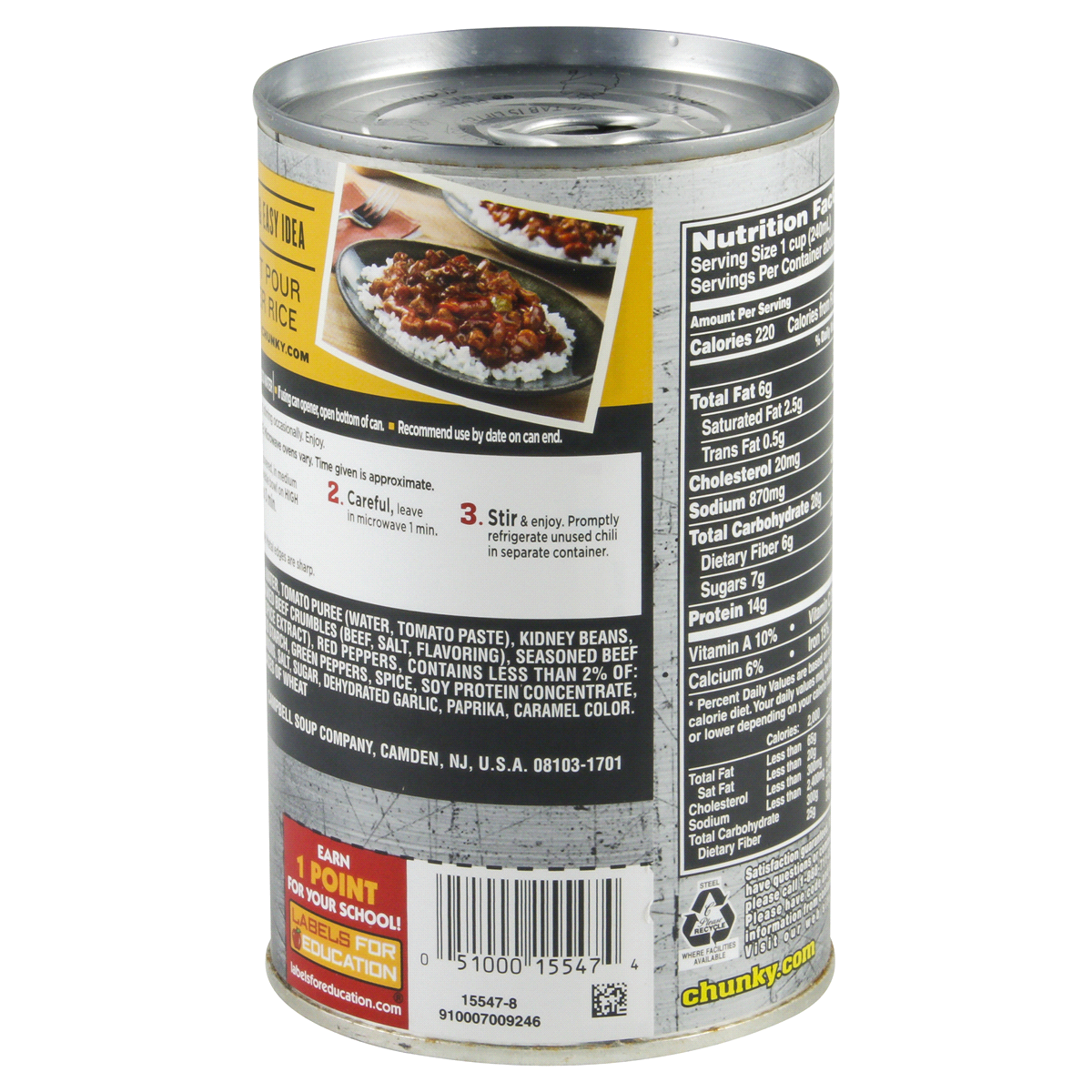 slide 68 of 80, Campbell's ChunkyTM Chili with Beans, 19 oz Can, 19 oz