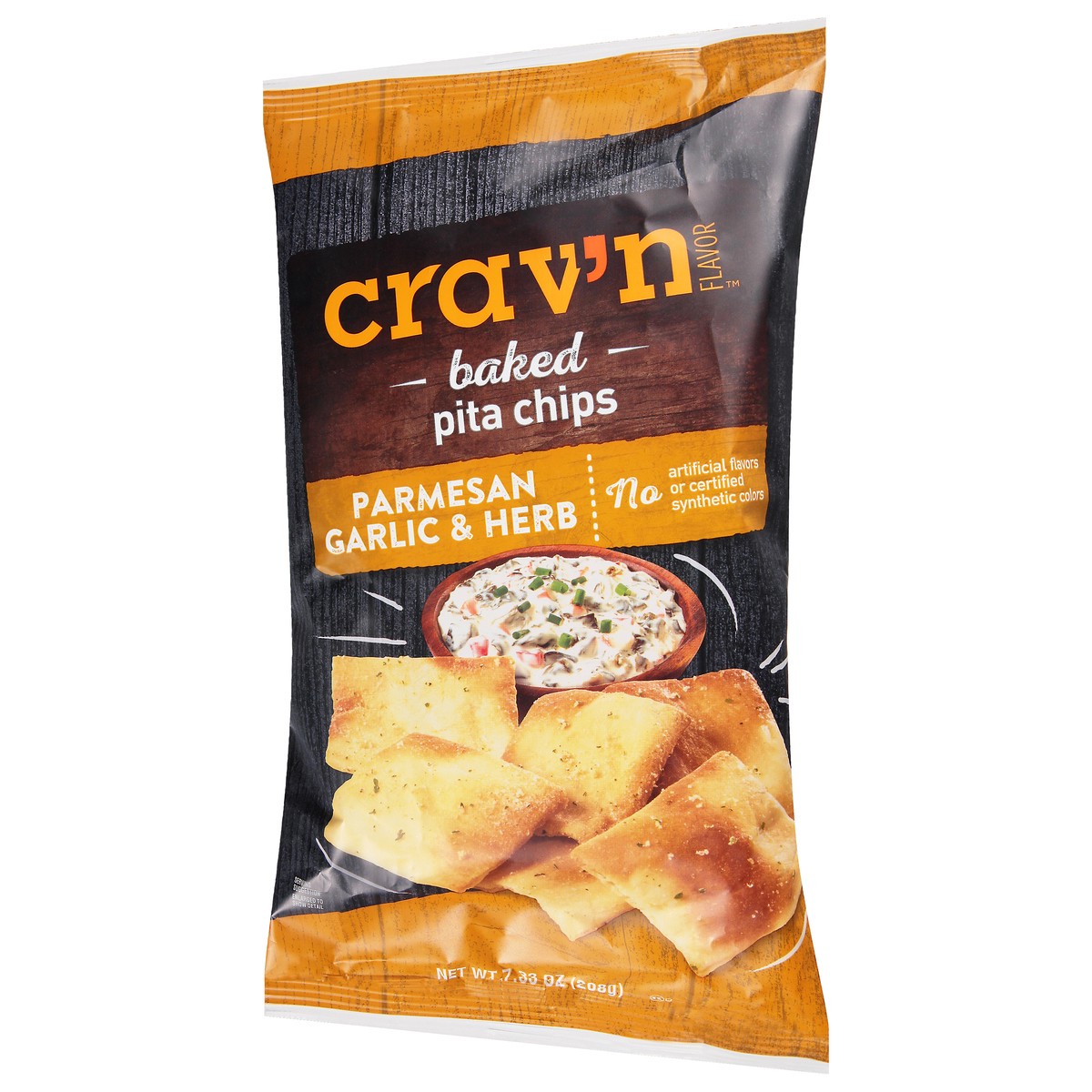 slide 7 of 9, Crav'n Flavor Parmesan Garlic & Herb Baked Pita Chips 7.33 oz, 7.33 oz