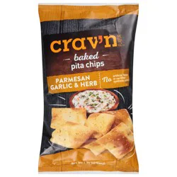 Crav'n Flavor Parmesan Garlic & Herb Baked Pita Chips 7.33 oz