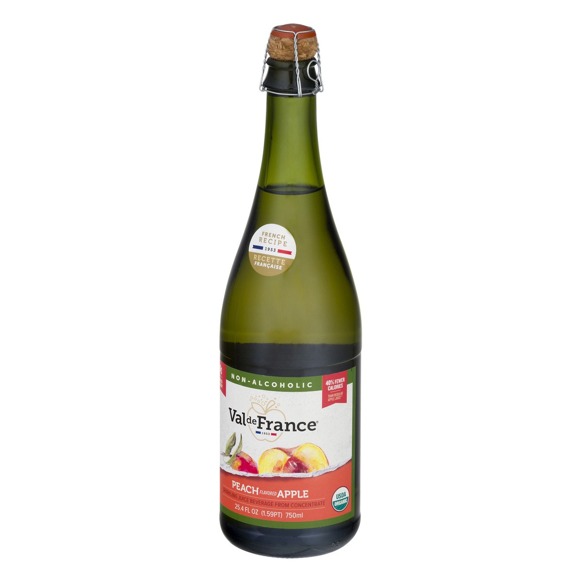 slide 10 of 10, Val de France Organic Sparkling Peach Juice, 1 ct