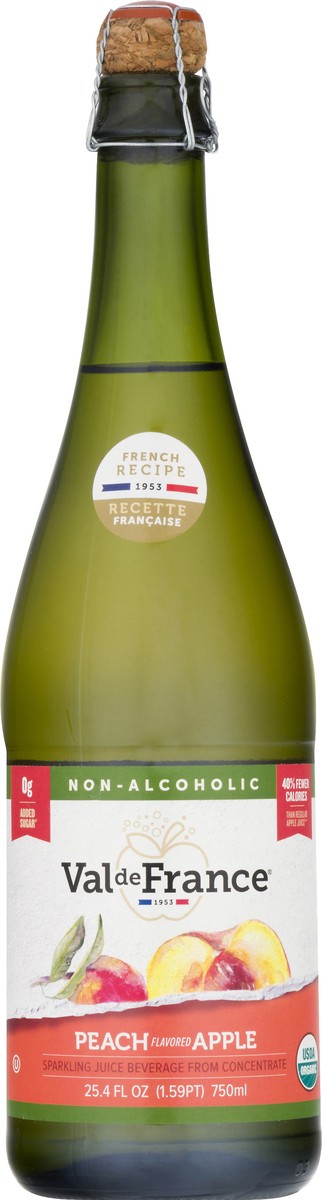 slide 8 of 10, Val de France Organic Sparkling Peach Juice, 1 ct