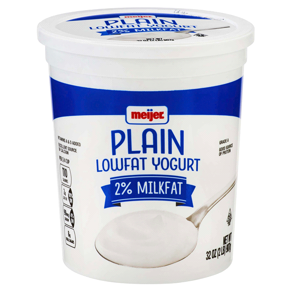 slide 1 of 1, Meijer All Natural Low Fat Plain Yogurt, 32 oz