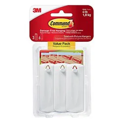 3M Command Picture And Hanging Damage-Free Sawtooth Hangers - 3 Pack