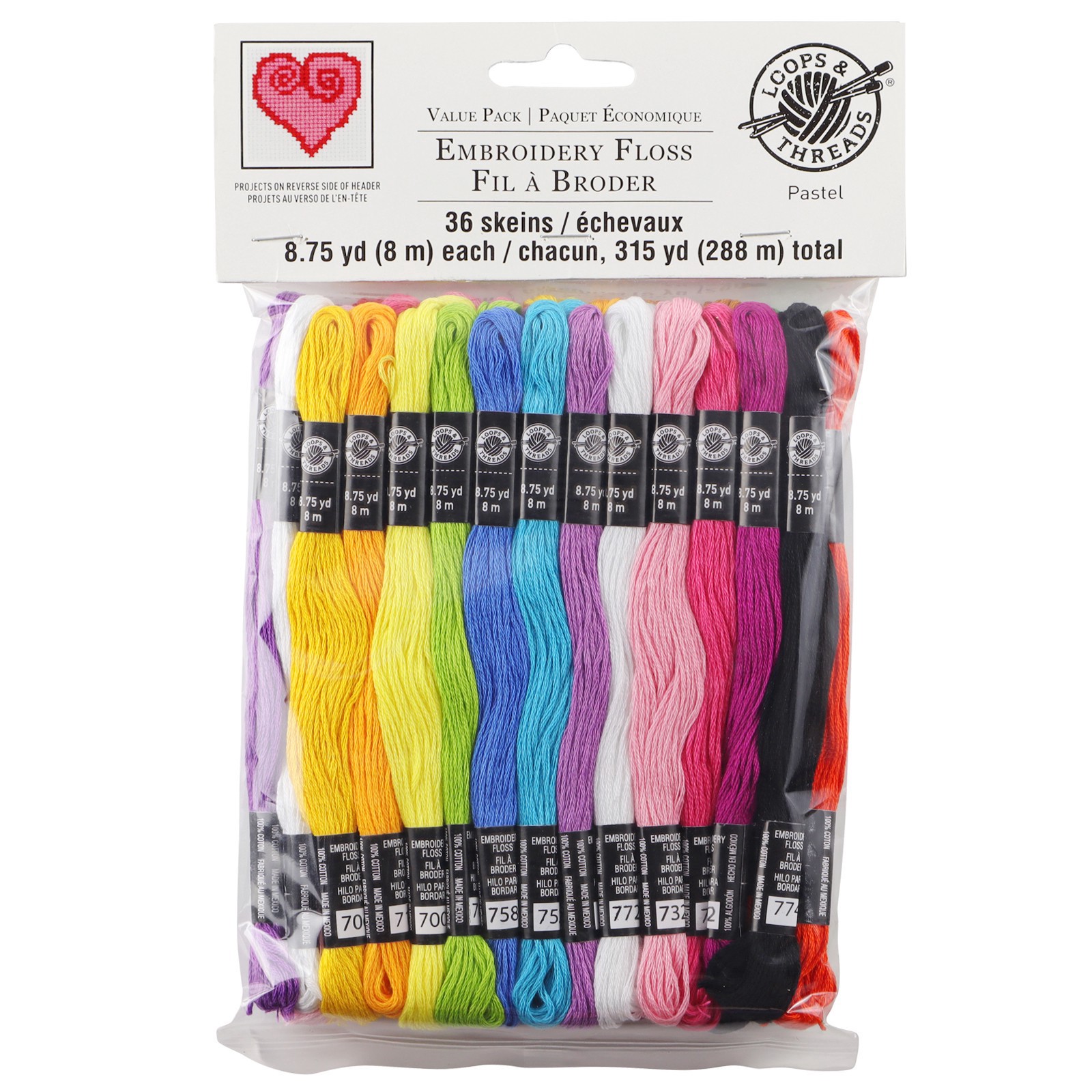 slide 4 of 5, Pastel Embroidery Floss By Loops & Threads, 36ct., 36 ct