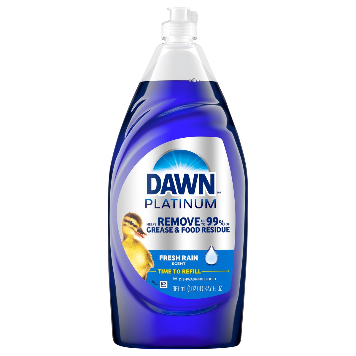slide 1 of 3, Dawn Platinum Dish Soap Liquid, Dishwashing Liquid, Grease Removal, Fresh Rain, 32.7oz, 32.7 fl oz