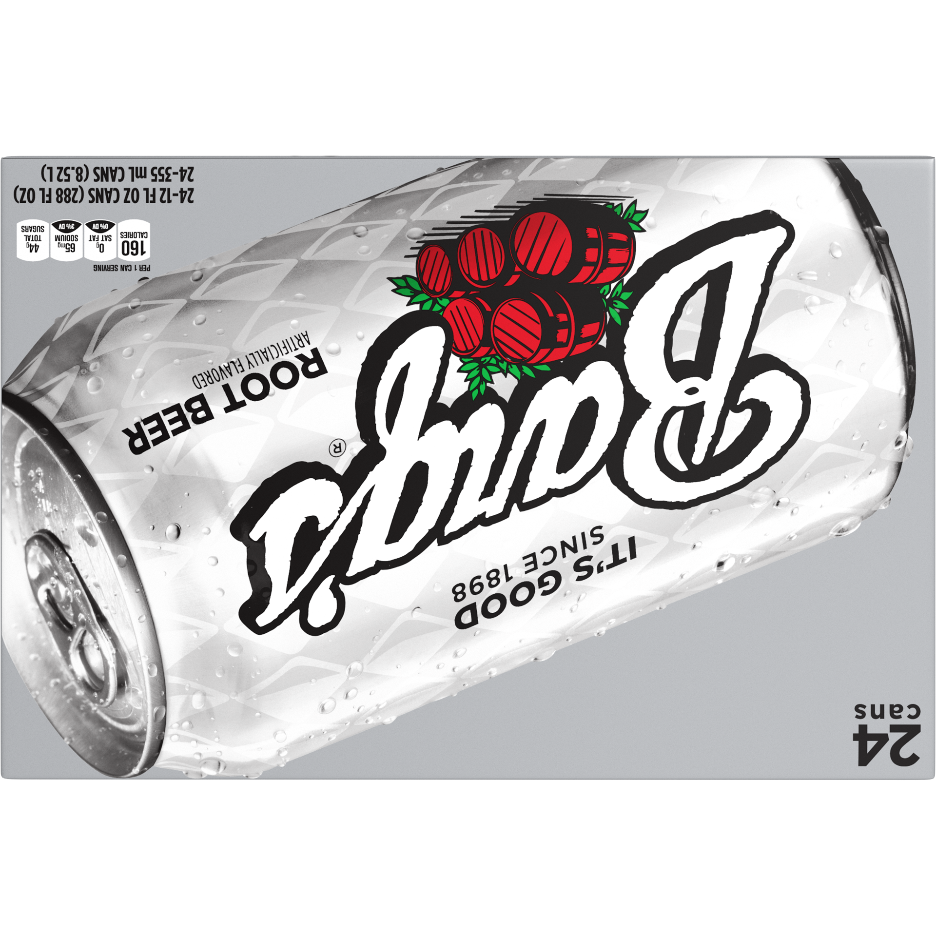 slide 2 of 5, Barq's Root Beer Cans, 12 fl oz, 24 Pack, 24 ct