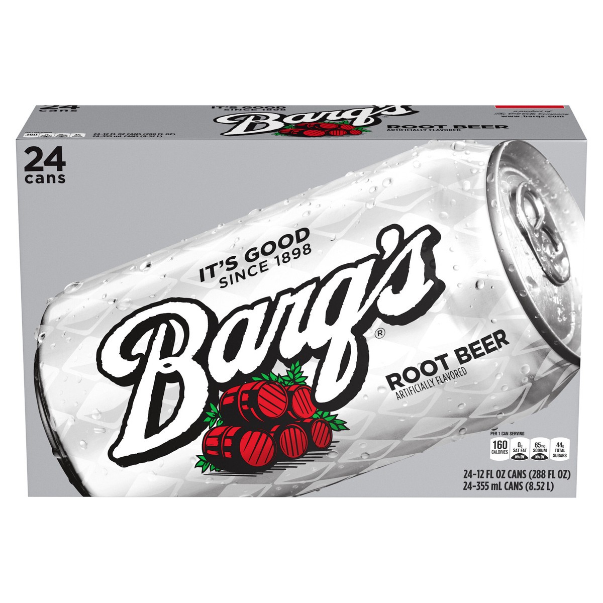 slide 1 of 5, Barq's Root Beer Cans- 24 ct, 24 ct