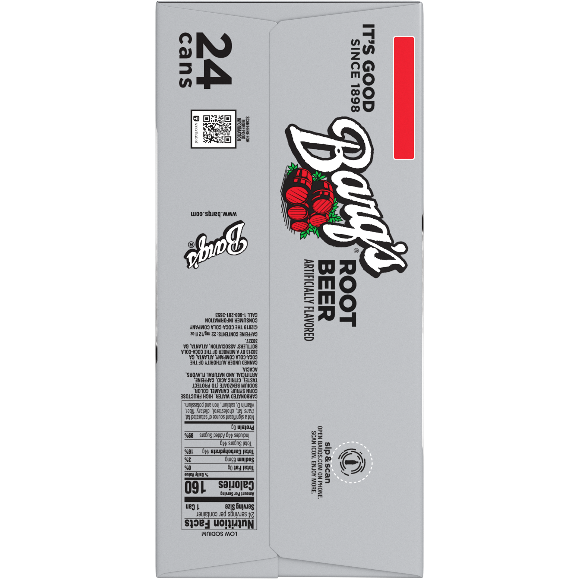 slide 5 of 5, Barq's Root Beer Cans, 12 fl oz, 24 Pack, 24 ct