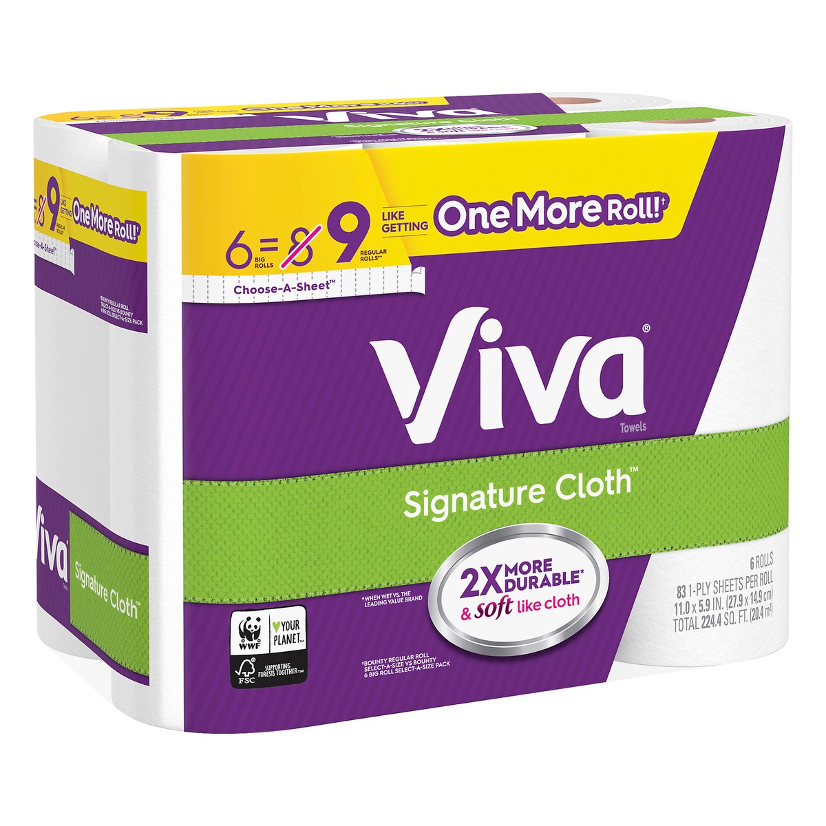 slide 2 of 7, Viva Signature Cloth Choose-A-Sheet Big Roll 1-Ply Towels 6 ea, 6 ct