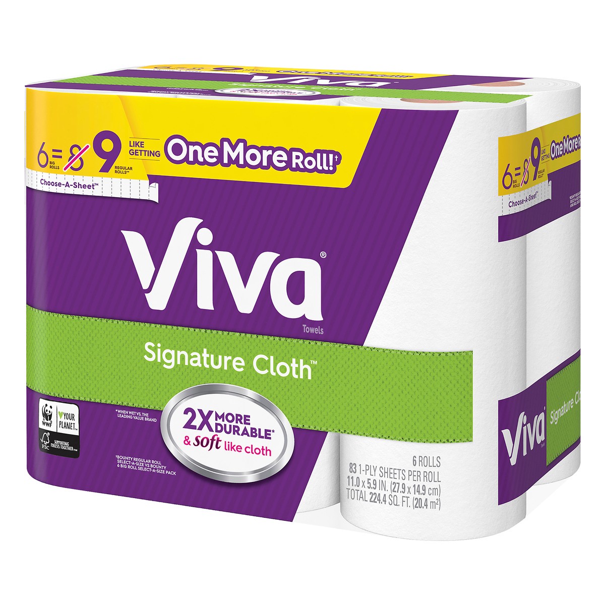 slide 3 of 7, Viva Signature Cloth Choose-A-Sheet Big Roll 1-Ply Towels 6 ea, 6 ct