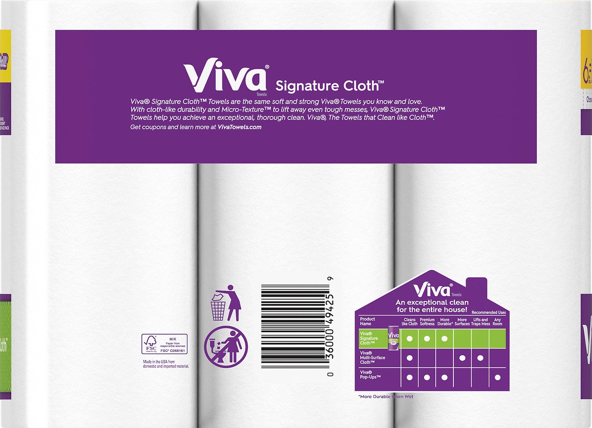 slide 4 of 7, Viva Signature Cloth Choose-A-Sheet Big Roll 1-Ply Towels 6 ea, 6 ct