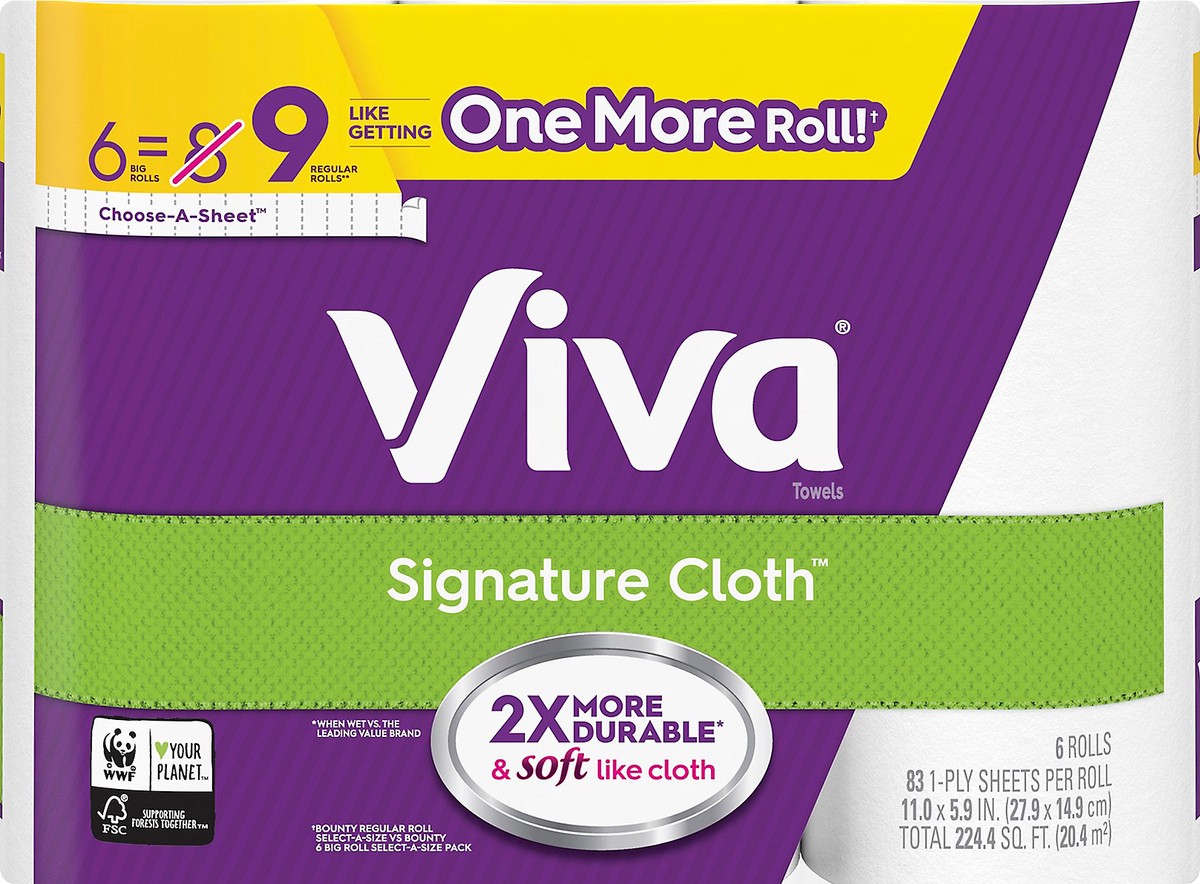 slide 5 of 7, Viva Signature Cloth Choose-A-Sheet Big Roll 1-Ply Towels 6 ea, 6 ct