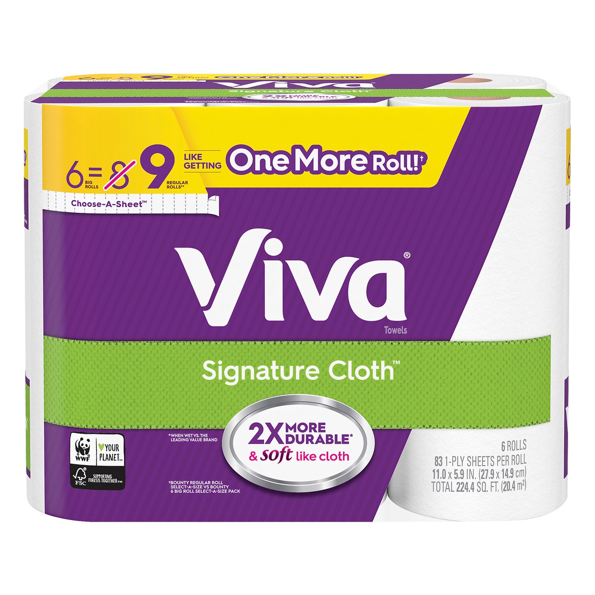 slide 1 of 7, Viva Signature Cloth Choose-A-Sheet Big Roll 1-Ply Towels 6 ea, 6 ct