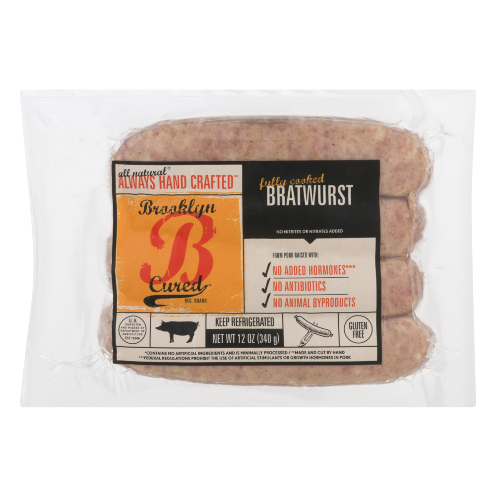 slide 1 of 1, Brooklyn Bangers Cured Bratwurst, 12 oz
