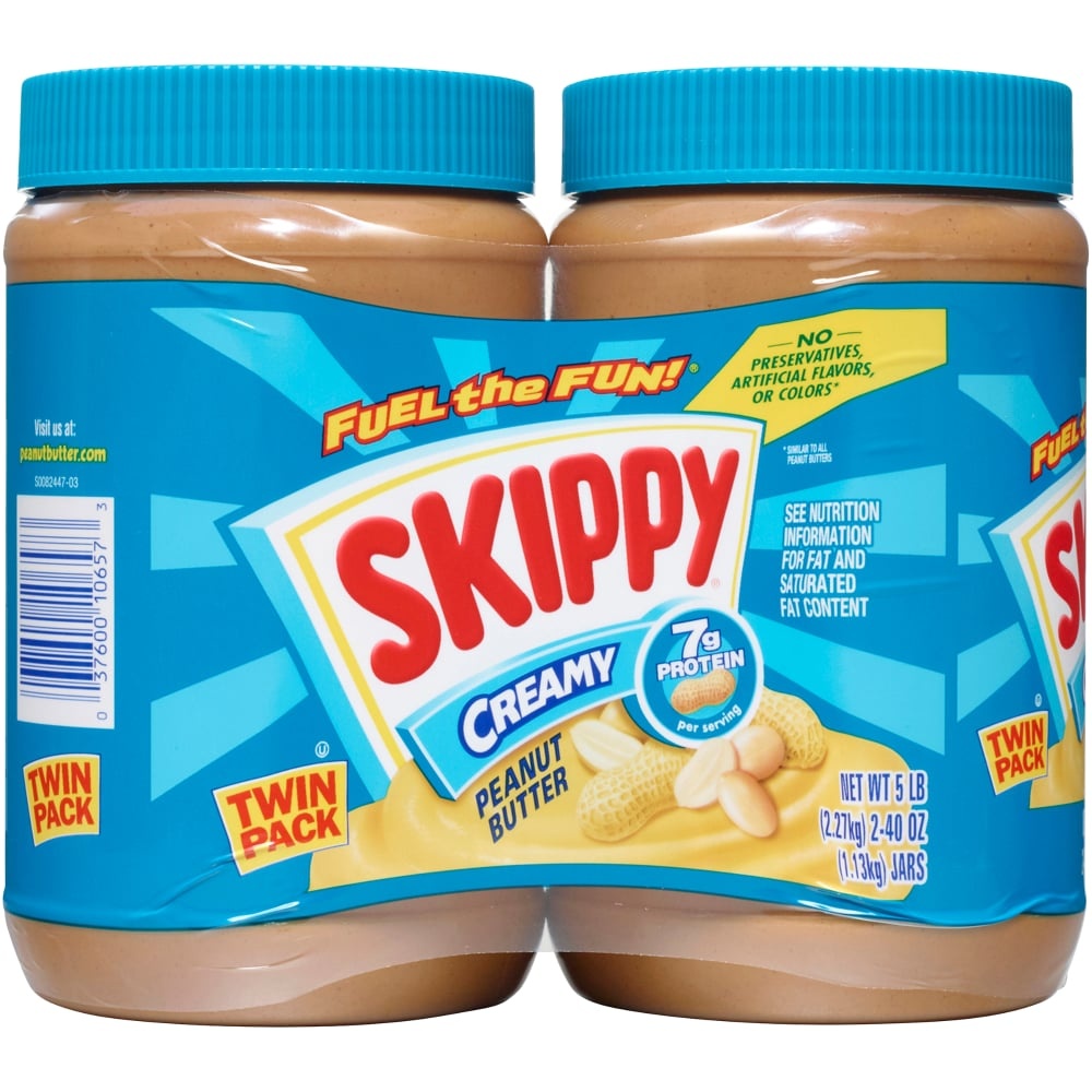 slide 1 of 1, Skippy Creamy Peanut Butter, 2 ct