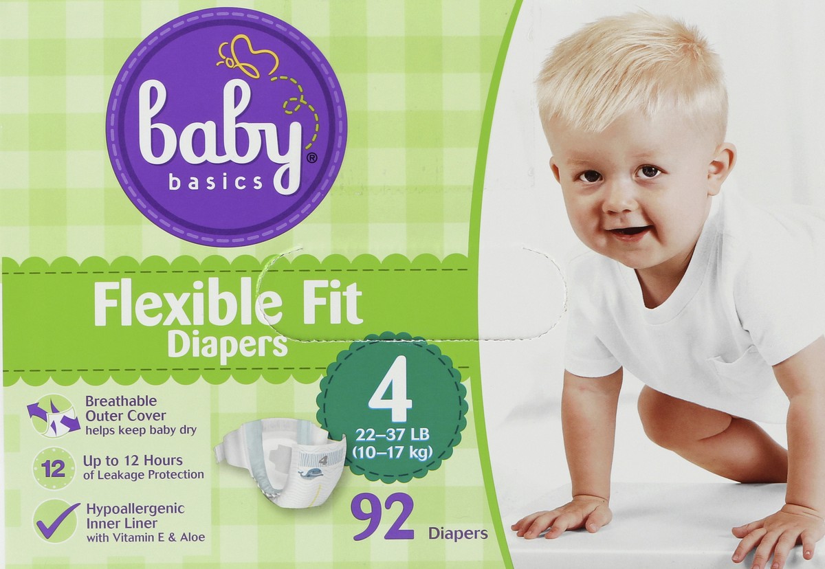 slide 7 of 7, Baby Basics Diapers 92 ea, 92 ct