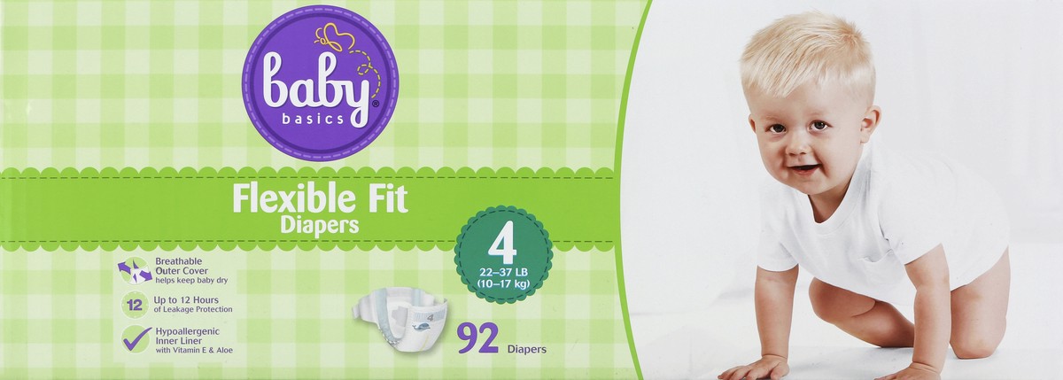 slide 4 of 7, Baby Basics Diapers 92 ea, 92 ct
