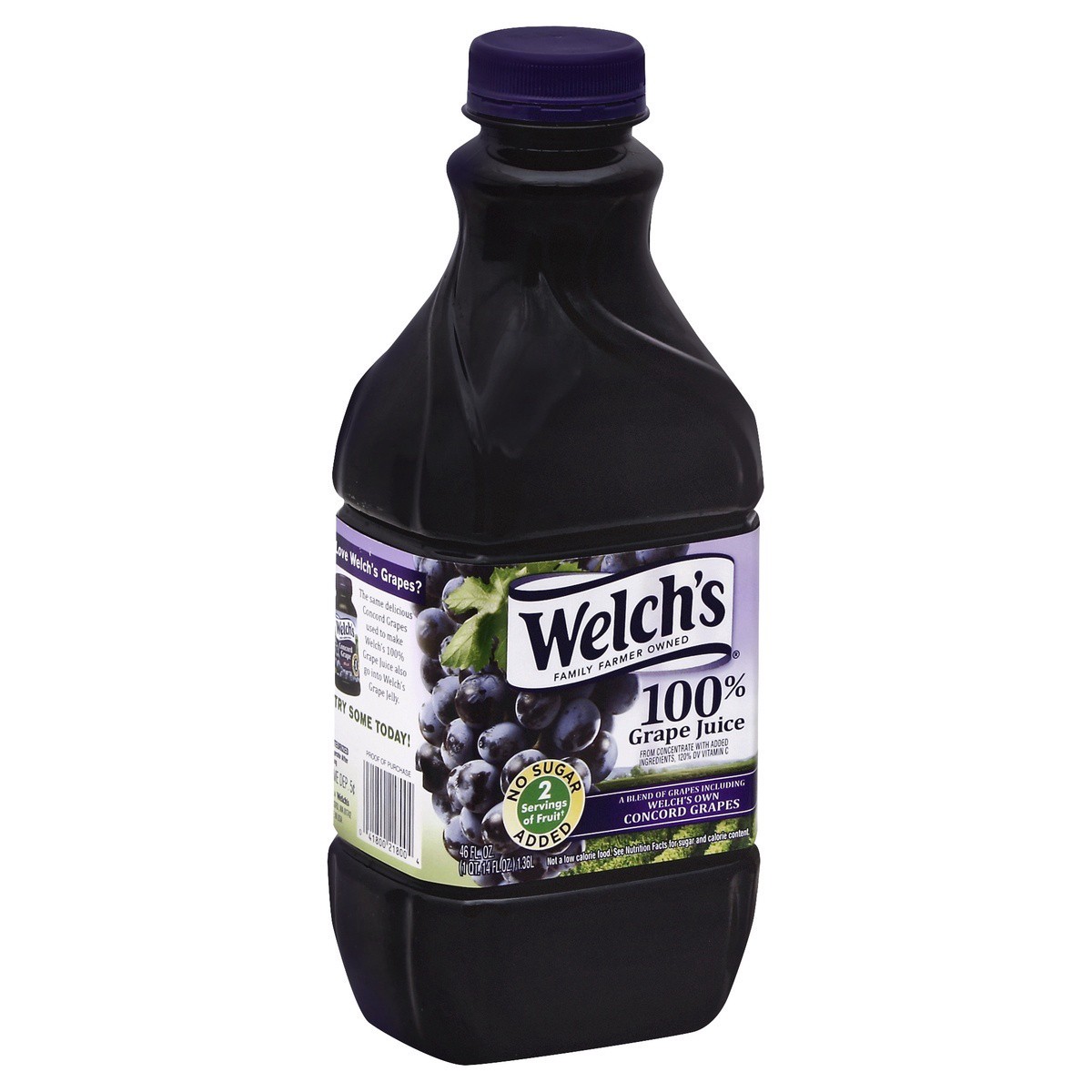 slide 1 of 5, Welch's 100% Grape Juice, Concord Grape, 46 Fl Oz Bottle, 