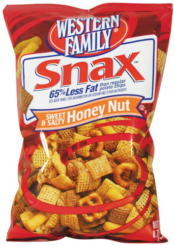 slide 1 of 1, Western Family Snack Mix Honey Swt Salty, 8.75 oz