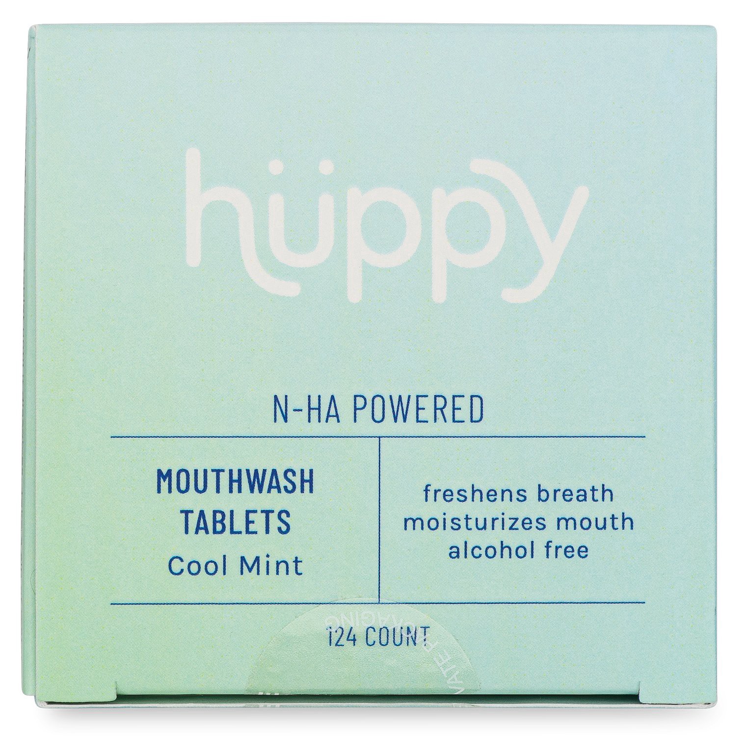 slide 1 of 1, Huppy Cool Mint Mouthwash Tablets, 124 ct
