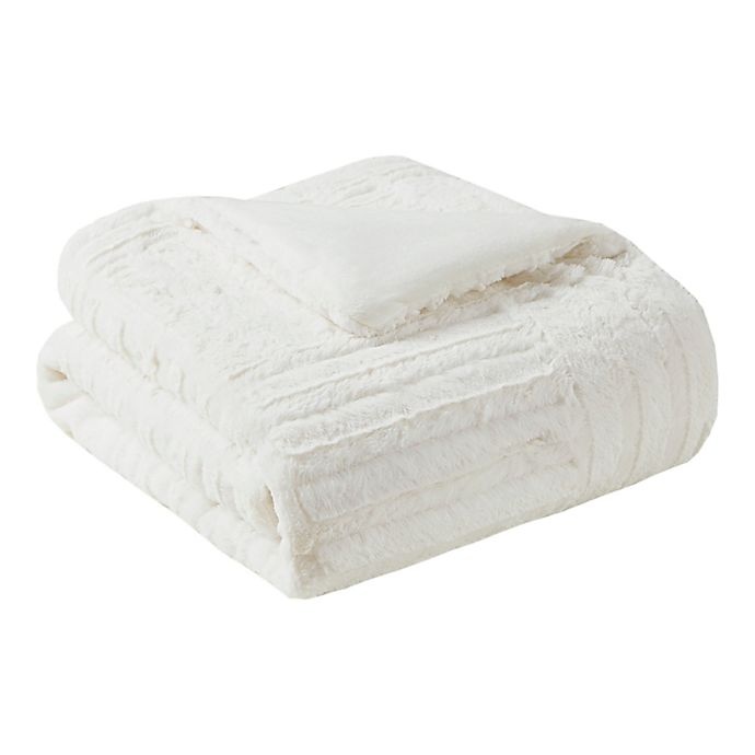 slide 1 of 4, Premier Comfort Madison Park Arctic Plush Down Alternative Throw Blanket - Ivory, 1 ct