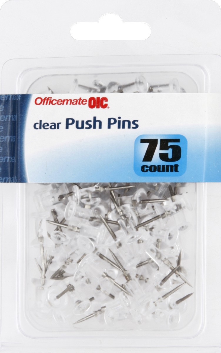 slide 1 of 2, OIC Push Pins 75 ea, 75 ct