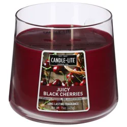 Candle-Lite Juicy Black Cherries Jar Candle