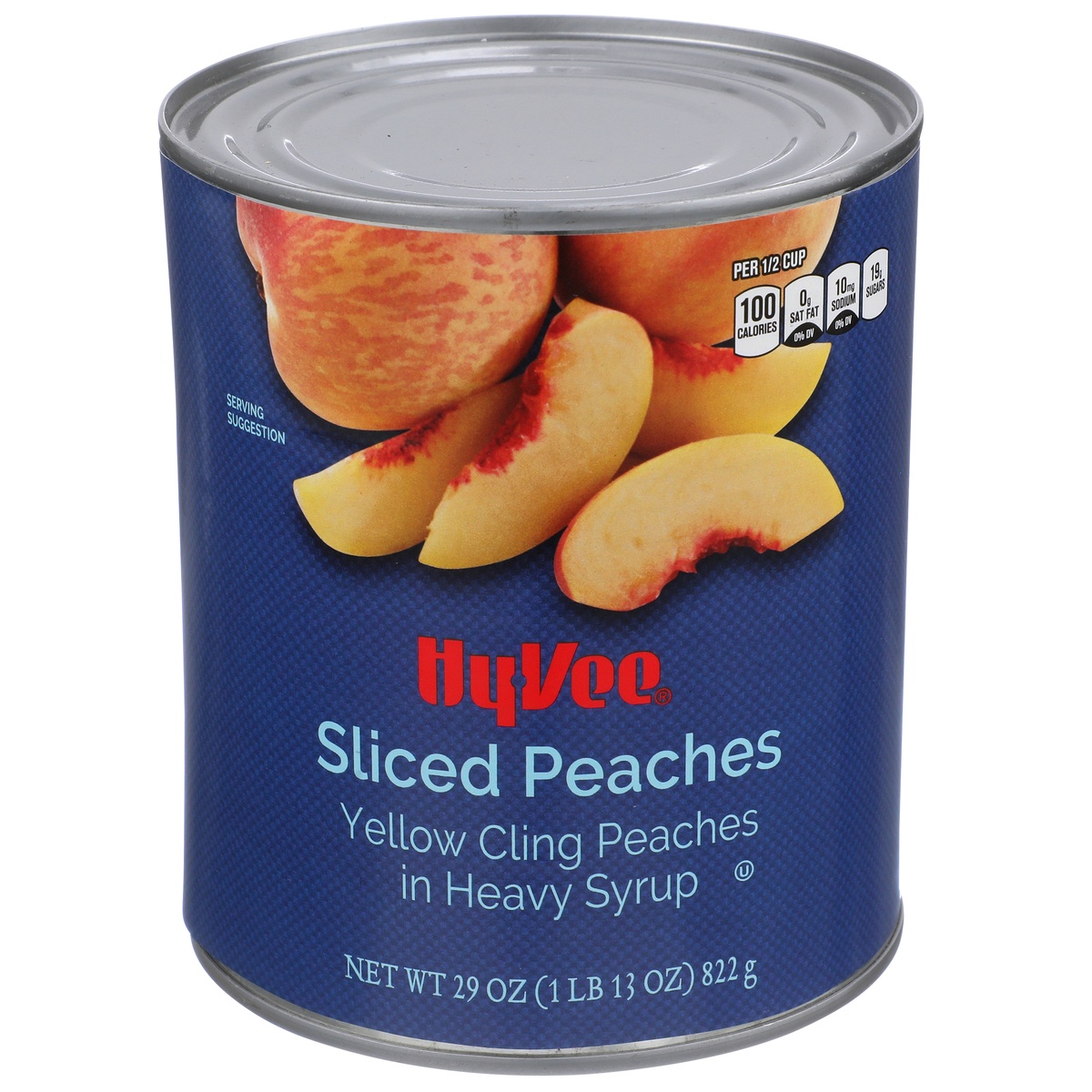 slide 1 of 1, Hy-vee Sliced Yellow Cling Peaches In Heavy Syrup, 29 oz