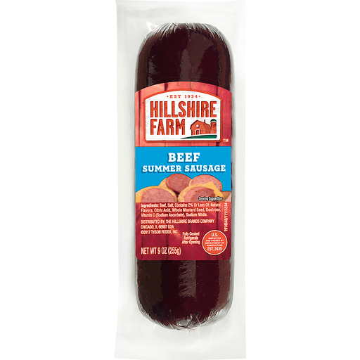 slide 3 of 10, Hillshire Farm Hardwood Smoked Beef Summer Sausage, 9 oz., 255.15 g