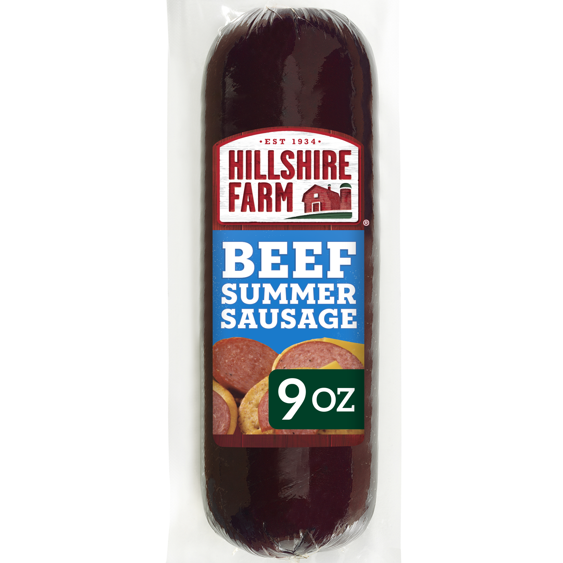 slide 1 of 10, Hillshire Farm Hardwood Smoked Beef Summer Sausage, 9 oz., 255.15 g