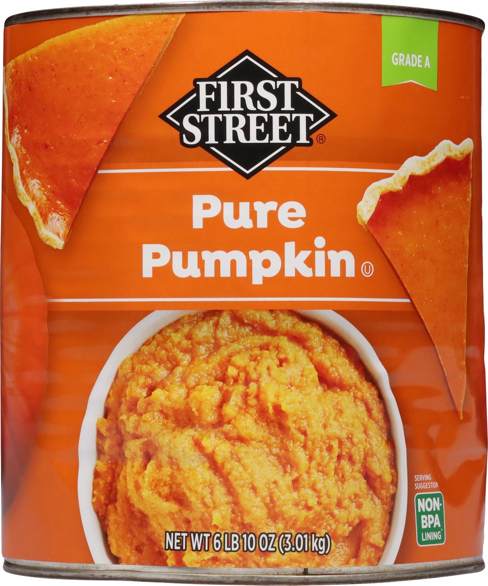 slide 14 of 15, Cb22 First Street Solid Pack Pumpkin 100% Pure, 106 oz