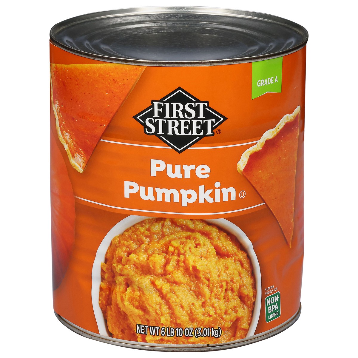 slide 6 of 15, Cb22 First Street Solid Pack Pumpkin 100% Pure, 106 oz