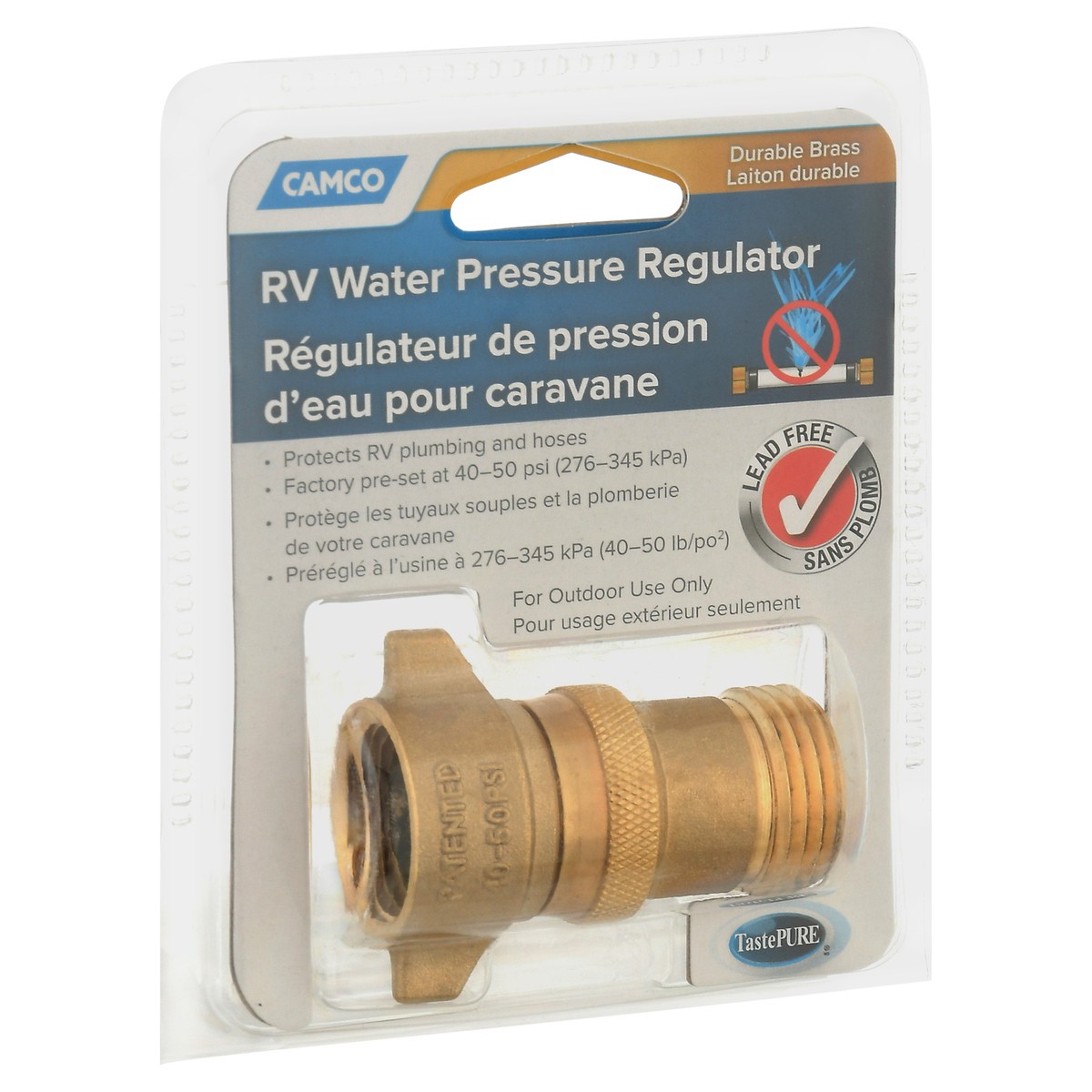 slide 2 of 9, Camco Durable Brass RV Water Pressure Regulator 1 ea, 1 ct