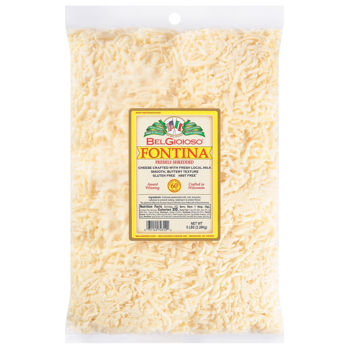 slide 11 of 11, BelGioioso Shredded Cheese Fontina, 5 lb