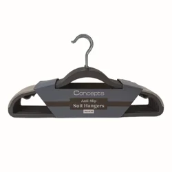 Whitmor Concepts Anti-Slip Suit Hangers - S/10 Grey