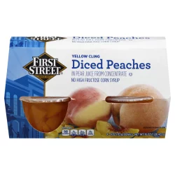 First Street Diced Peaches In Pear Juice Cups