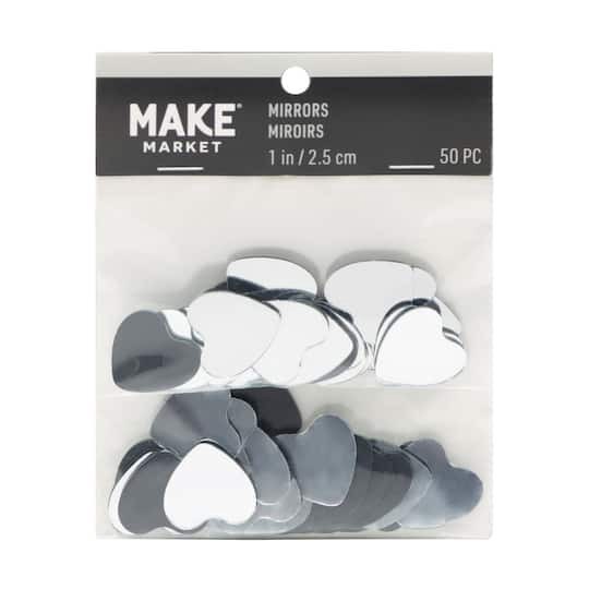 slide 1 of 3, 1" Heart Glass Mirrors, 50ct. By Make Market, 50 ct