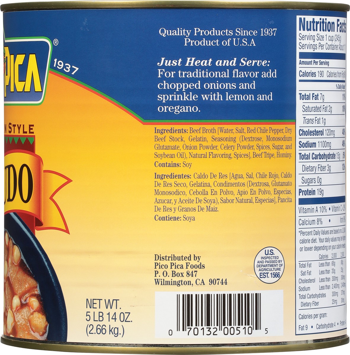 slide 8 of 9, Pico Pica Real Mexican Style Menudo 94 oz, 94 oz